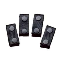 Set of four black belt keepers with snaps for secure duty belt fastening at WCUniforms.